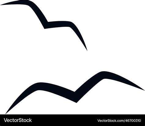 Flying seagulls silhouette Royalty Free Vector Image