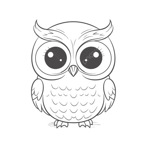 Cute Color Cartoon Owl Outline Sketch Drawing Vector, Owl Clipart, Cute Clipart, Drawing Clipart ...