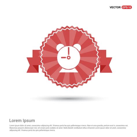 Red Alarm Clock Vector Hd Images, Alarm Clock Icon Red Ribbon Banner, Clock Icons, Alarm Icons ...