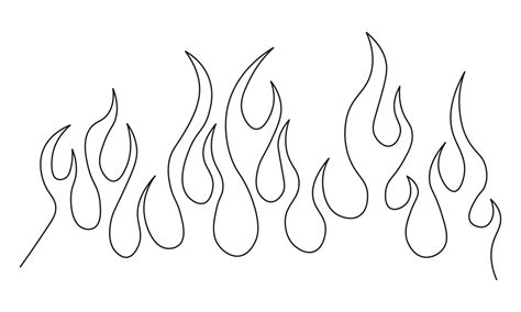 Minimalist silhouette of flame. One line drawing. Design template 18928670 Vector Art at Vecteezy