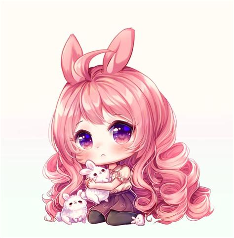 Kawaii Hat, Kawaii Bunny, Kawaii Chibi, Cute Bunny, Chibi Bunny, Chibi Girl, Girls Characters ...