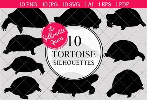 Tortoise Silhouette Vector By The Silhouette Queen | TheHungryJPEG