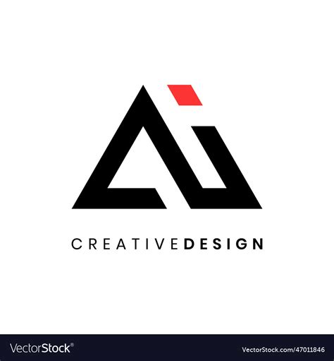 Creative simple modern initial ai logo design Vector Image