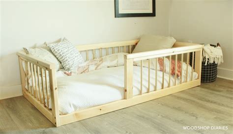 DIY Toddler Floor Bed--MADE FROM 2x4s & DOWELS (For Under $100!)