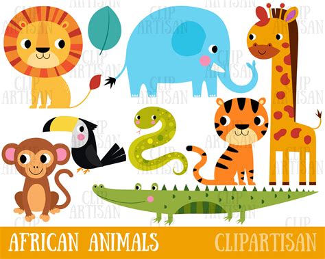 Cute African Animals Clipart Safari Animal Printable - Etsy