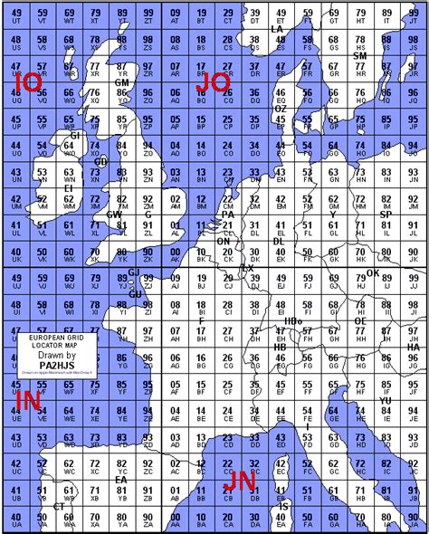 European Grid Square Map