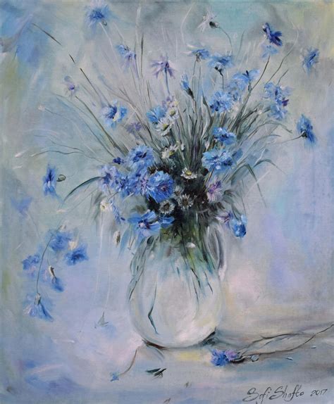 Cleaning A Oil Painting #OilPaintingIdeas | Oil painting on canvas, Blue flower painting, Flower ...