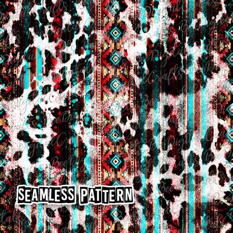 SEAMLESS Pattern Aztec Cowhide Western Digital Fabric Design - Etsy