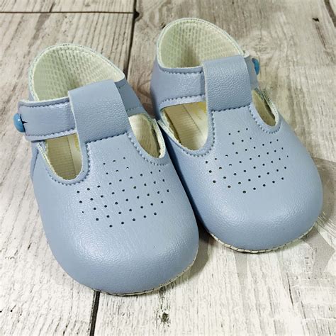 Baby Boy Blue Pram Shoes with Soft Sole and T Bar – Lullaby Lane Baby Shop