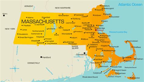 Map of Massachusetts - Guide of the World