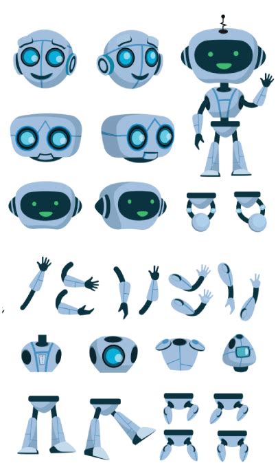 40 Free Cartoon Robot Characters For You Epic High-Tech Designs