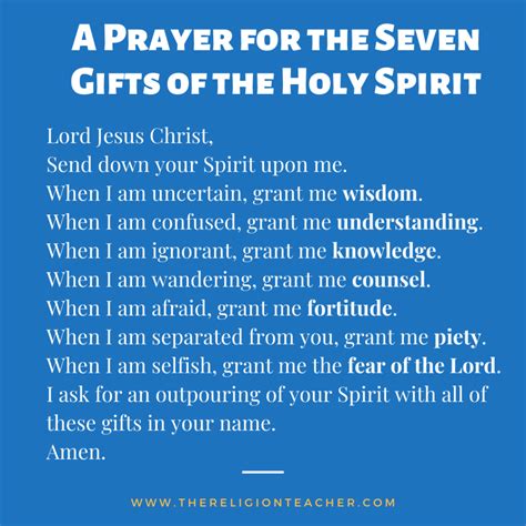 The 7 Gifts of the Holy Spirit Lesson Plan & Worksheet