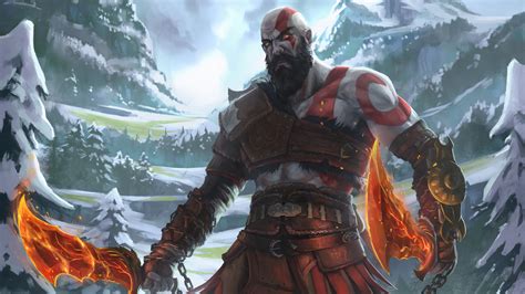 Kratos God of War Ragnarok Art 4K #3561j Wallpaper PC Desktop