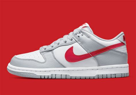 Nike Dunk Low GS "Grey/Red" DV7149-001 | SneakerNews.com