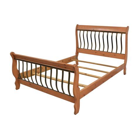 90% OFF - Queen Wood and Metal Sleigh Bed / Beds