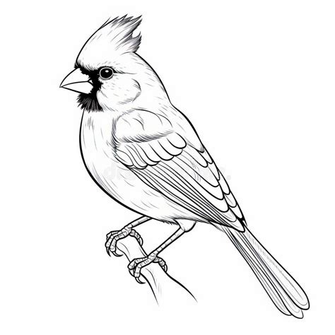 Adult Cardinal Coloring Pages: Detailed Art for Relaxation Stock Illustration - Illustration of ...