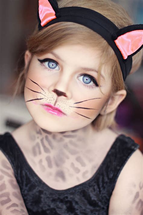 Leopard makeup, cat makeup, kid costume www.sunkissedandmadeup.com | Cat halloween makeup ...