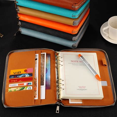 Aliexpress.com : Buy A5 leather spiral notebook,Zipper binder agenda planner organizer,Macaron ...