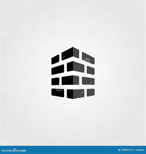 Bricks Vector Logo Monochrome Design Label Illustration Stock Vector ...