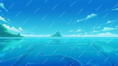 Premium Photo | Anime background, the ocean, shark, sea, water, sea, sky, water, hd wallpaper