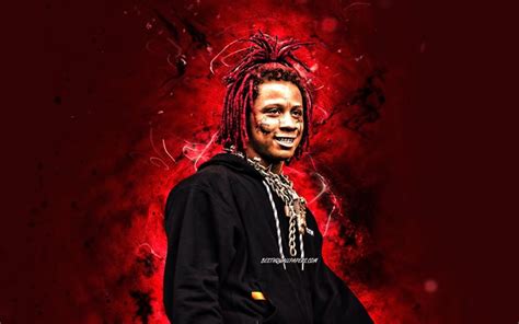 Download wallpapers Trippie Redd, 2020, 4k, red neon lights, american ...