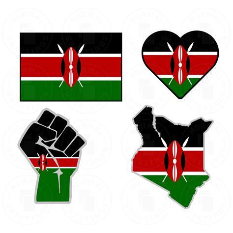 Kenya Flag SVG PNG Bundle Kenyan Flag Kenyan Pride African | Etsy