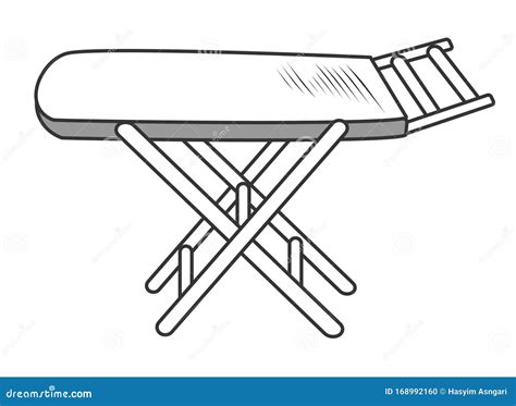 Ironing Board Hand Drawn Sketch Stock Vector - Illustration of table, ironing: 168992160