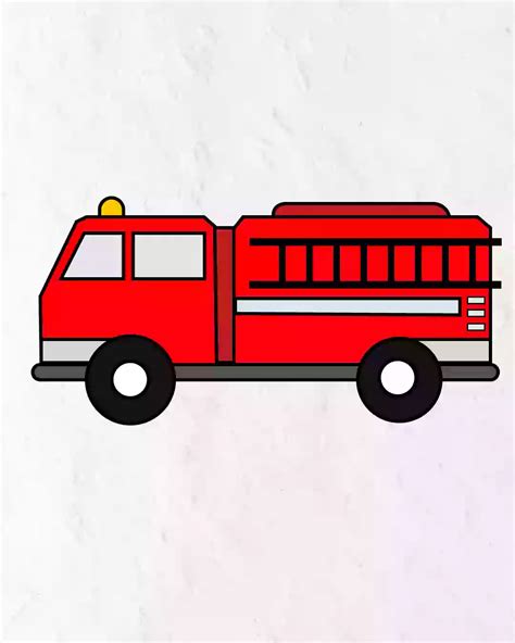 How to Draw Fire Truck in Simple and easy Steps Guide - Storiespub