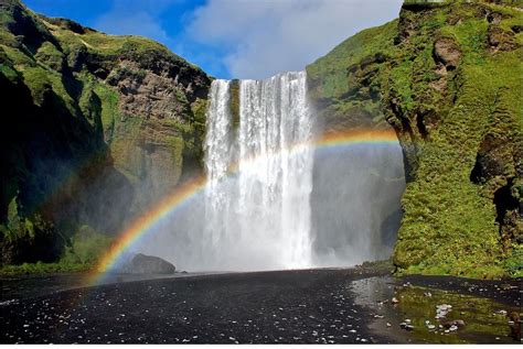 Free photo: Rainbow by Waterfall - Colorful, Lake, Rainbow - Free Download - Jooinn