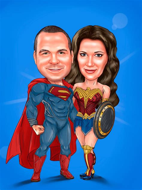 Couple Superhero Portrait From Your Photo / Superhero Wedding - Etsy Canada | Superhero ...