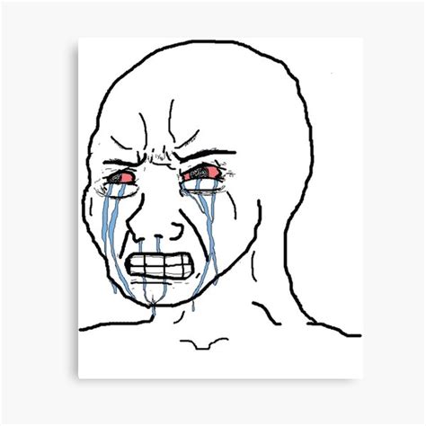 "Crying Wojak meme" Canvas Print for Sale by yosfeno | Redbubble