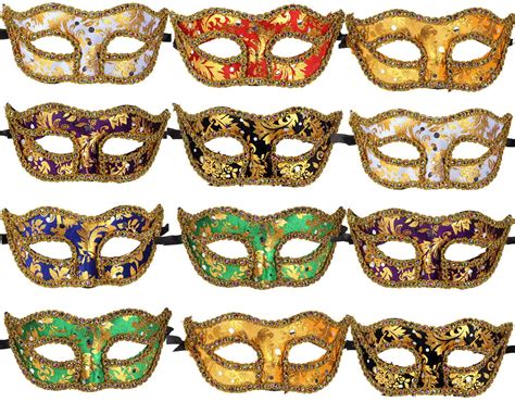 ECOSCO 12pcs Masquerade Masks Women Men Mardi Gras Venetian Ball Party Masks Bulk Wholesales ...