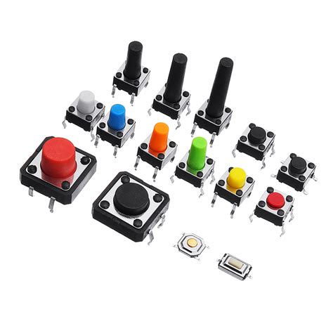 New 3pcs 15 Types Tactile Push Button Switch Micro Switch DIP SMD 4 Pin ...