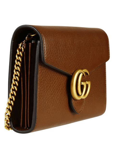 Gucci Gg Marmont Mini Chain Bag Leather Black | semashow.com