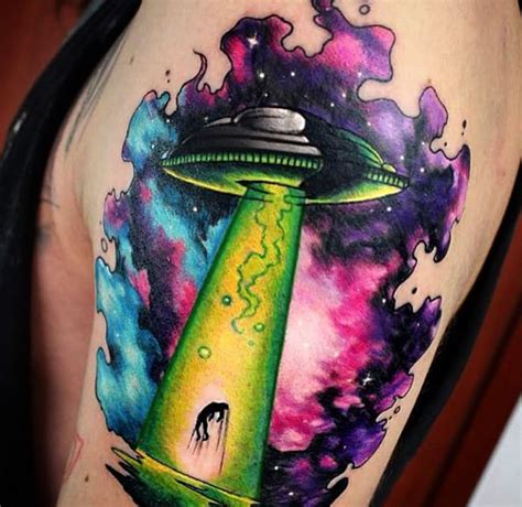 36 Captivating UFO Tattoo Designs - TattooBlend