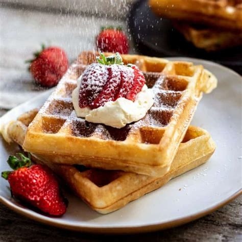 The Best Yeasted Belgian Waffles - Baking With Butter