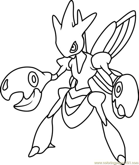 Scizor Pokemon Coloring Page for Kids - Free Pokemon Printable Coloring Pages Online for Kids ...