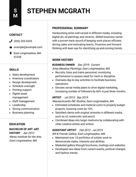 Best Artist Resume Examples To Use in 2024