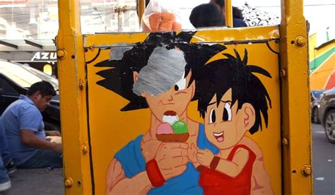 goku and gohan on ice cream stand in mexico | Fandom