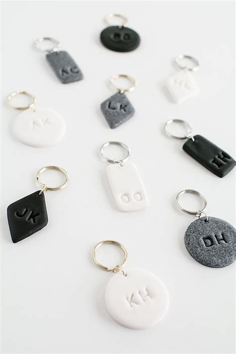 DIY Monogram Clay Keychains - Homey Oh My