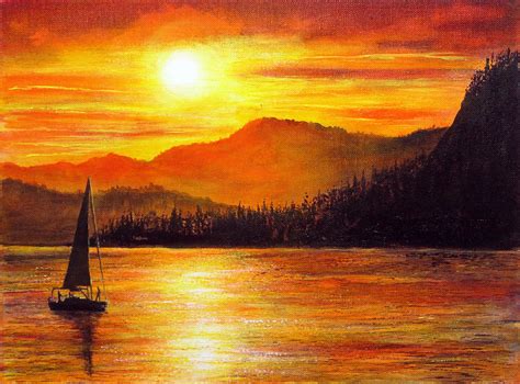 Italian Sunset Painting by Ann Marie Bone