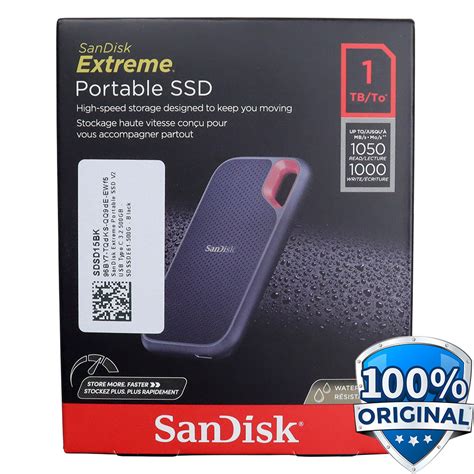 SanDisk Extreme Portable SSD V2 USB Type C 1TB SDSSDE61-1T00 Black ...