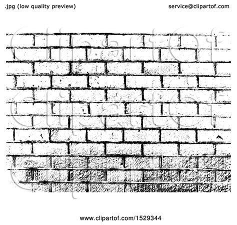 Clipart of a Black and White Brick Wall Background - Royalty Free ...