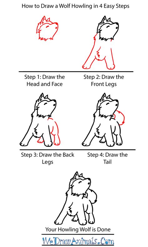 How to Draw a Baby Wolf Howling