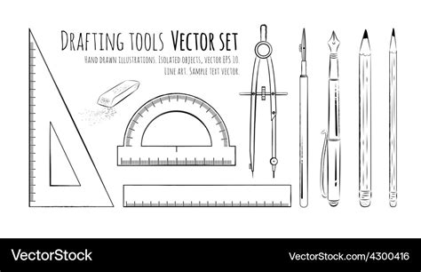 Drafting tools Royalty Free Vector Image - VectorStock