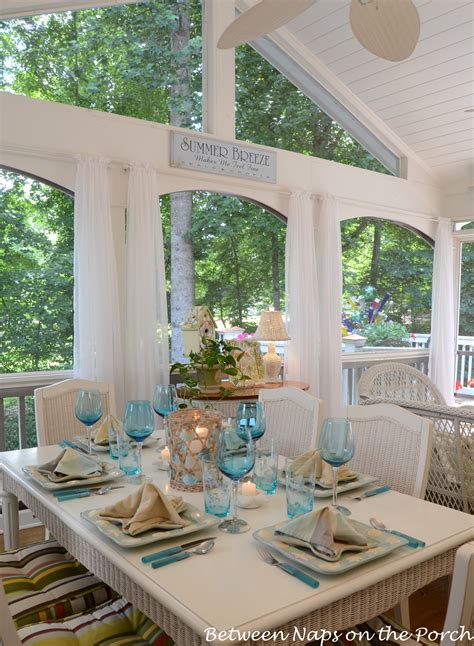 A Beach Themed Table Setting with a Starfish Napkin Fold