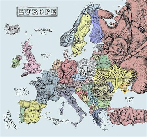 Illustrated Europe map - Sven Shaw illustration and hand lettering