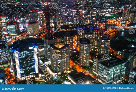 Yokohama Night View Seen from the Yokohama Landmark Tower Blurred a Little less Editorial Stock ...