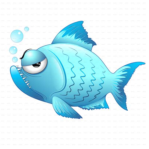 Grumpy Fish Cartoon by Bluedarkat | GraphicRiver