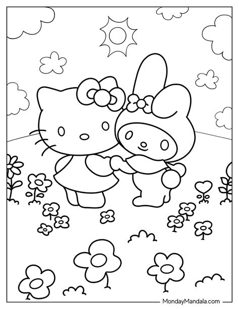 My Melody And Hello Kitty Coloring Pages